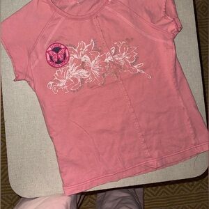 pink graphic tee